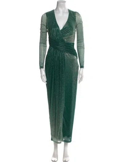 Pre-owned Jluxlabel Patterned Long Dress In Green