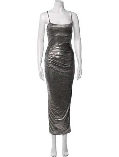 Pre-owned Jluxlabel Patterned Long Dress In Grey