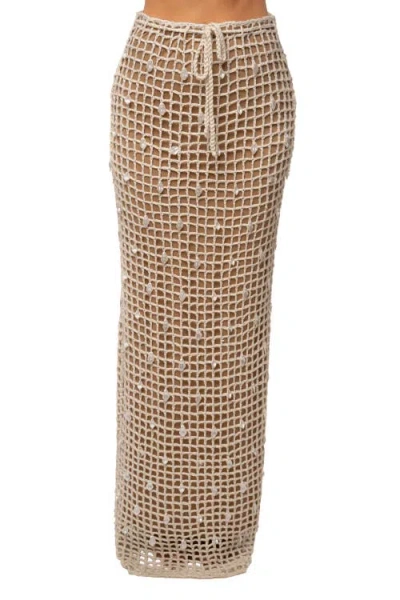 Jluxlabel Pearl Shore Crochet Skirt In Neutral