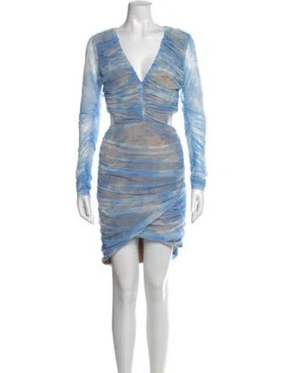Pre-owned Jluxlabel Printed Knee-length Dress In Blue