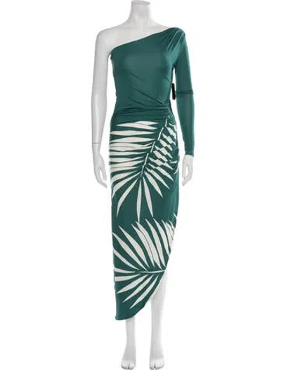 Pre-owned Jluxlabel Printed Long Dress In Green