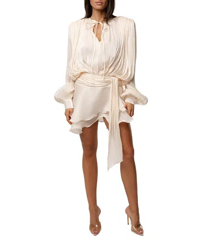 Jluxlabel Pure Glow Long Sleeve Minidress In White