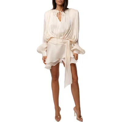 Jluxlabel Pure Glow Long Sleeve Minidress In White