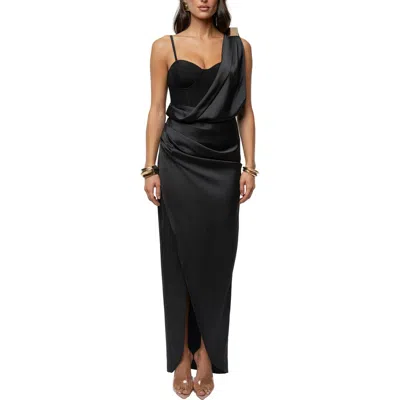 Jluxlabel Draped Radiance Maxi Dress In Black