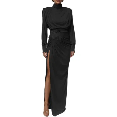 Jluxlabel Radiance Long Sleeve Gown In Black