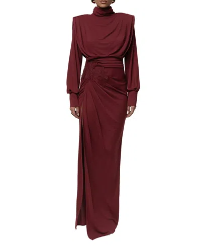 Jluxlabel Radiance Long Sleeve Gown In Brown