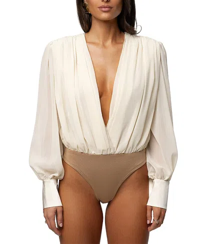 Jluxlabel Refined Pleated Chiffon Top In White