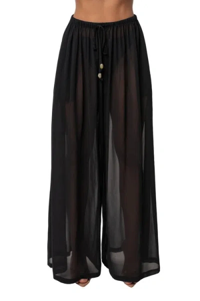 Jluxlabel Resort Glow Chiffon Pant In Black