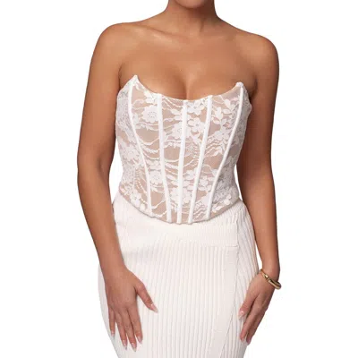 Jluxlabel Rosemere Lace Bustier Top In White