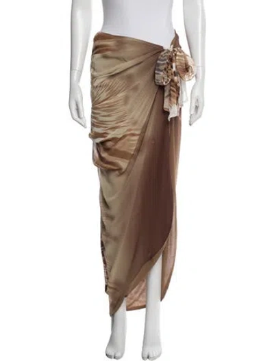 Pre-owned Jluxlabel Ruffle Embellishment Long Skirt In Neutral