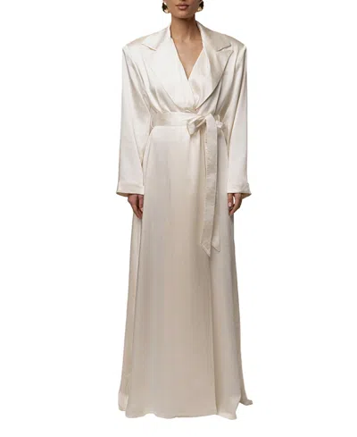 Jluxlabel Satin Embrace Maxi Dress In White