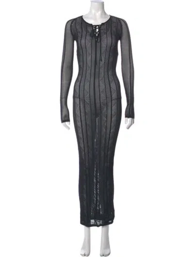 Pre-owned Jluxlabel Scoop Neck Long Dress In Gray