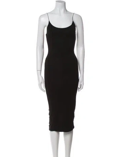 Pre-owned Jluxlabel Scoop Neck Midi Length Dress In Black