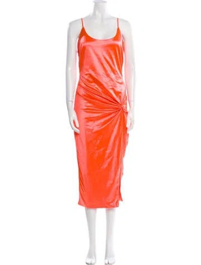 Pre-owned Jluxlabel Scoop Neck Midi Length Dress W/ Tags In Orange