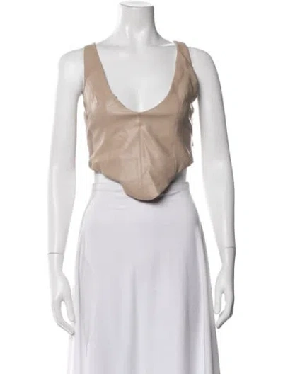 Pre-owned Jluxlabel Scoop Neck Sleeveless Crop Top In Blue