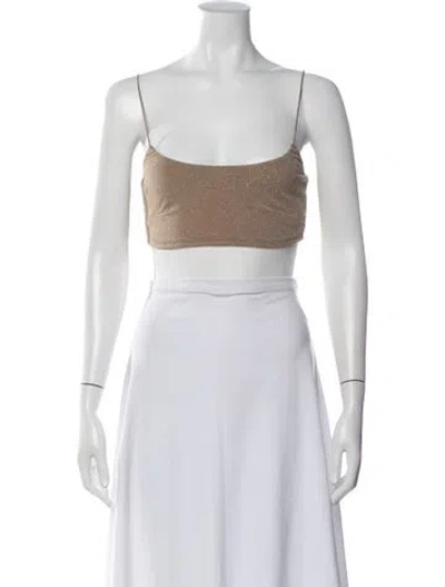 Pre-owned Jluxlabel Scoop Neck Sleeveless Crop Top In Blue
