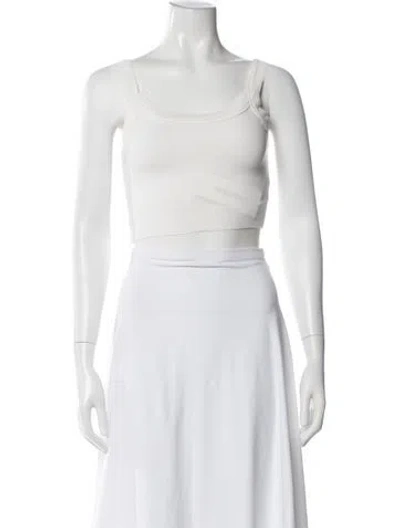 Pre-owned Jluxlabel Scoop Neck Sleeveless Crop Top In Neutrals