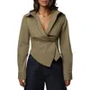 Jluxlabel Sculpt And Form Blouse In Green