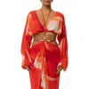 Jluxlabel Selene Draped Crop Top In Red