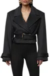 Jluxlabel Sharp Presence Crop Jacket In Black