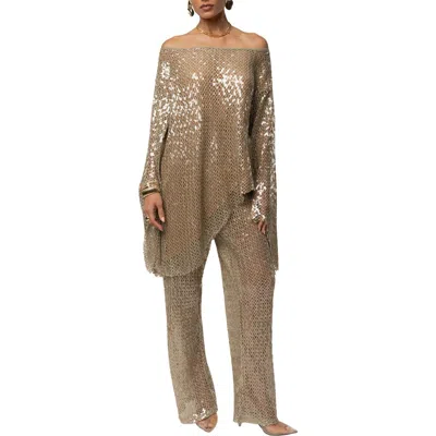 Jluxlabel Sheer Glow Sequin Top In Sage