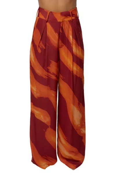 Jluxlabel Soft Pleated Trouser In Burgundy