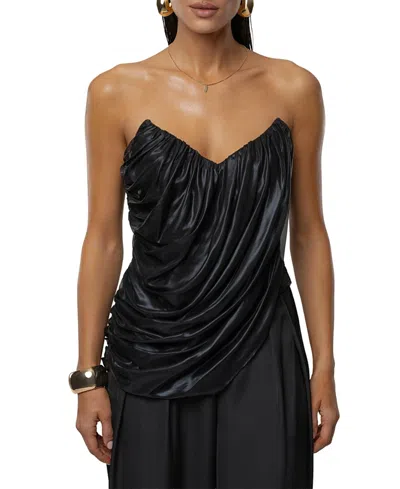 Jluxlabel Soiree Metallic Top In Black