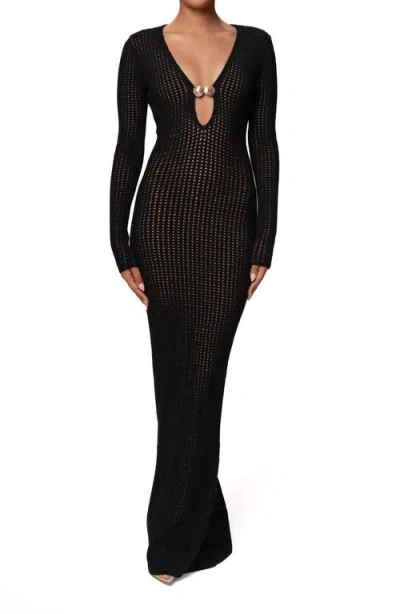 Jluxlabel Sol Long Sleeve Sweater Dress In Black