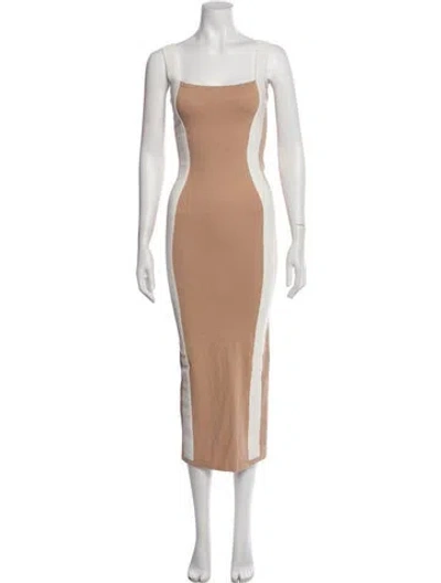 Pre-owned Jluxlabel Square Neckline Long Dress In Neutral