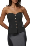 Jluxlabel Strapless Button Front Vest In Black