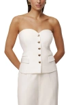 Jluxlabel Strapless Button Front Vest In White