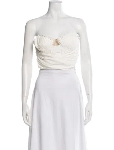 Pre-owned Jluxlabel Strapless Crop Top In Neutral