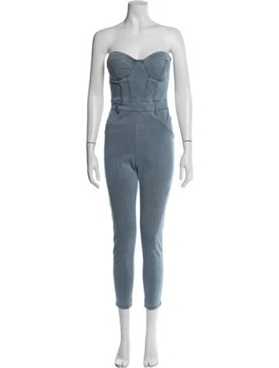 Pre-owned Jluxlabel Strapless Jumpsuit In Blue