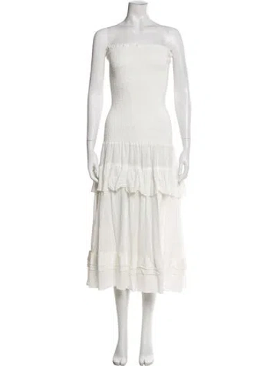 Pre-owned Jluxlabel Strapless Knee-length Dress In White