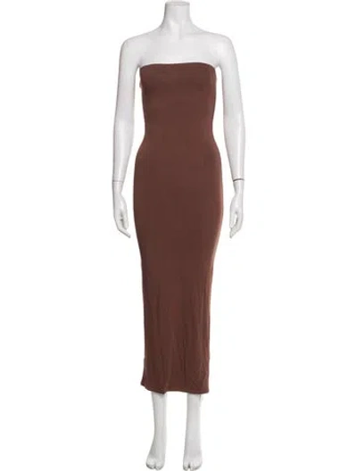 Pre-owned Jluxlabel Strapless Long Dress In Brown