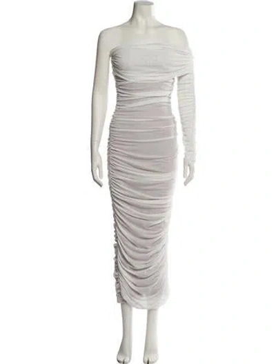 Pre-owned Jluxlabel Strapless Midi Length Dress In White
