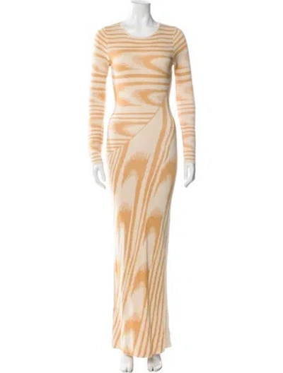 Pre-owned Jluxlabel Striped Long Dress In Orange