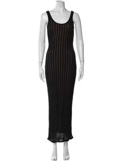 Pre-owned Jluxlabel Striped Long Dress W/ Tags In Black