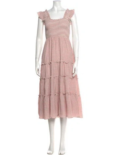 Pre-owned Jluxlabel Striped Midi Length Dress In Pink