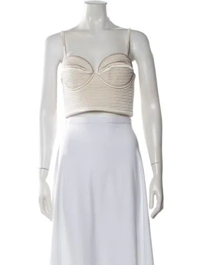 Pre-owned Jluxlabel Striped Square Neckline Crop Top W/ Tags In Multi