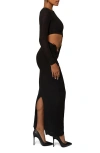 Jluxlabel Summer Romance Cutout Long Sleeve Maxi Dress In Black