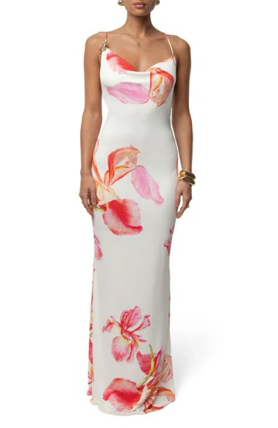 Jluxlabel Sun Dream Floral Maxi Slipdress In White