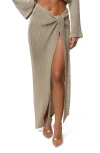 Jluxlabel Sunlit Twist Sarong Maxi Skirt In Gray