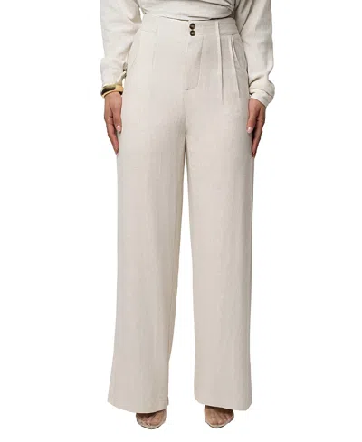 Jluxlabel Thea Linen Pants In White