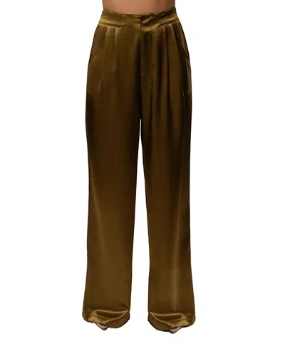 Jluxlabel Thea Satin Pants In Green