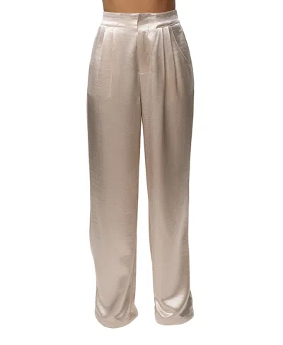 Jluxlabel Thea Satin Pants In Neutral