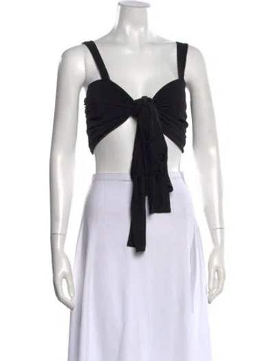 Pre-owned Jluxlabel Tie Neck Sleeveless Crop Top W/ Tags In Black