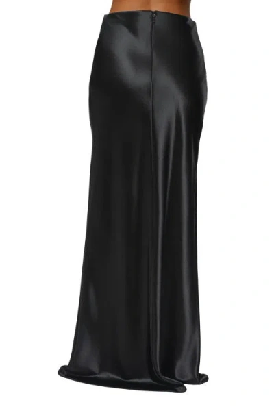 Jluxlabel Tradition Satin Maxi Skirt In Black