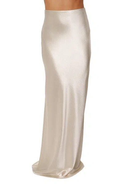 Jluxlabel Tradition Satin Maxi Skirt In White