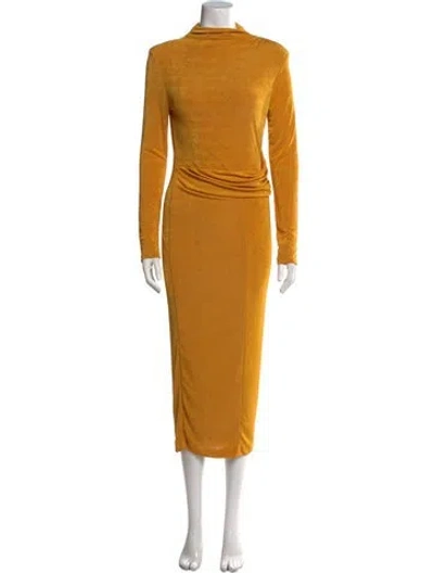 Pre-owned Jluxlabel Turtleneck Midi Length Dress In Yellow